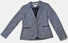 Tommy Hilfiger Women  s Blazer Size 6 Blue Single Button Jacket Elbow Patch Work