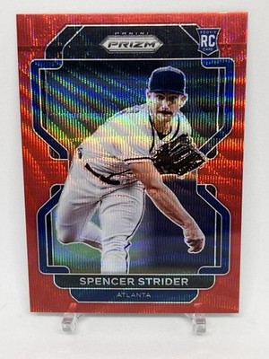 2022 Panini Prizm Tier III Red Wave Prizm /99 Spencer Strider RC #240 Print Line
