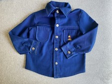 Vintage Sears Winnie the Pooh Boys 6 Blue Collared Long Sleeve Button-Up Shirt