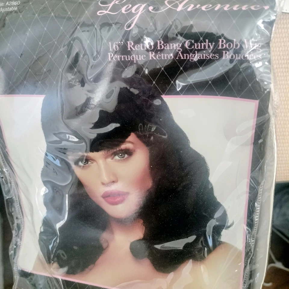 Leg Avenue Morena Retro Pin Up Bettie Page Disfraz Peluca cosplay rockabilly Foto 3 de 4