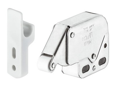 Hafele Push-to-Open Mini Latch with Strike - Automatic Spring Catch Touch Rel...