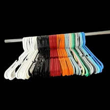 Lot of 60 Plastic Hangers - Assorted Colors and Design