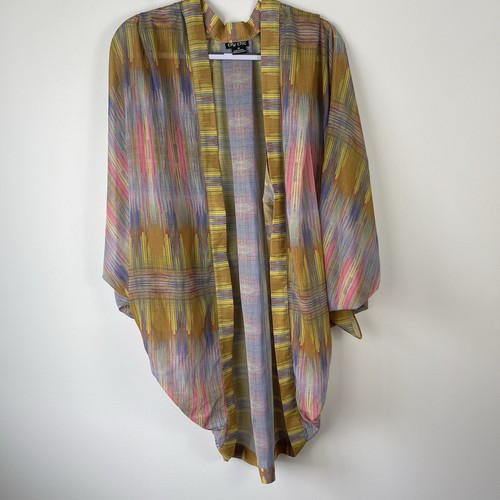 Chaqueta kimono City Chic para mujer talla M manga ala de murciélago aberturas traseras verano playa - Imagen 1 de 8