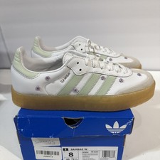 Adidas Sambae Women s White Green Floral Sneakers JS3954 Size 8 NIB