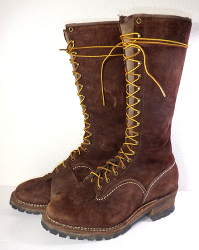Wesco Highliner Boots Roughout Leather, Mens Sz 11.5 D, Soft Toe 16", Thinsulate
