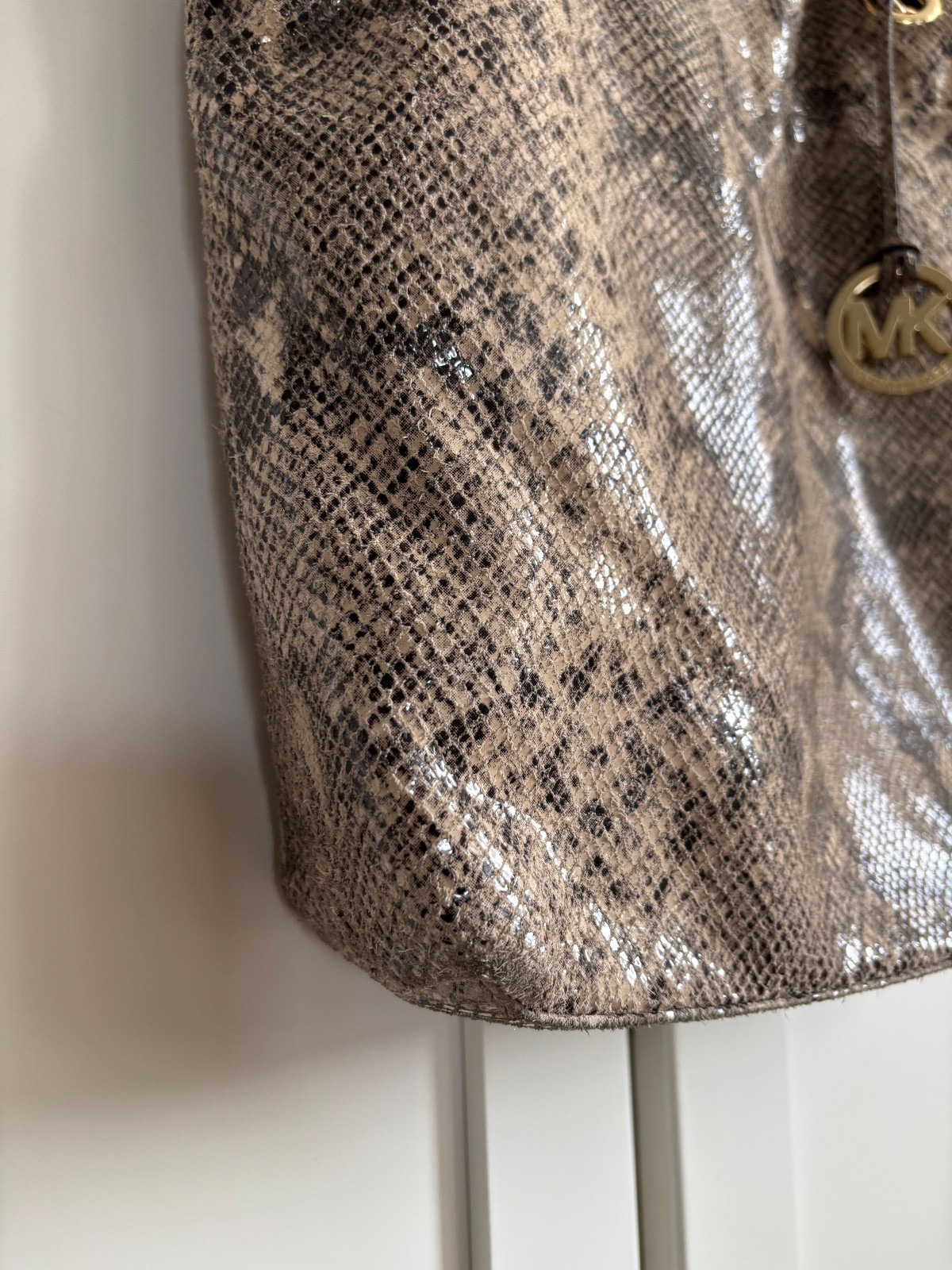 Michael Kors Jet Set Python Chain Suede Leather C… - image 9
