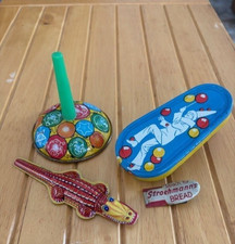 Vintage Tin Litho Noisemakers Kirchhof Japan Clicker Party Toy Lot