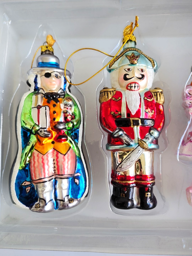 Kurt Adler Nutcracker Suite Glass Ornaments 4 PCS Medallion Collection - Picture 2 of 4