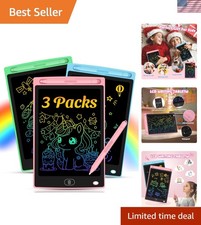3 Pack LCD Writing Tablet for Kids - Erasable and Reusable Toddler Doodle Board