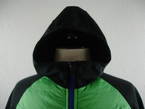 Boys M Marmot Variant Hybrid Jacket Green Puffer Front Black Knit Sleeves Hoodie - Picture 2 of 23