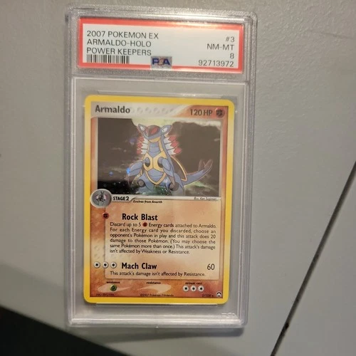 PSA 8 2007 POKEMON EX ARMALDO - HOLO POWER KEEPERS 3/108