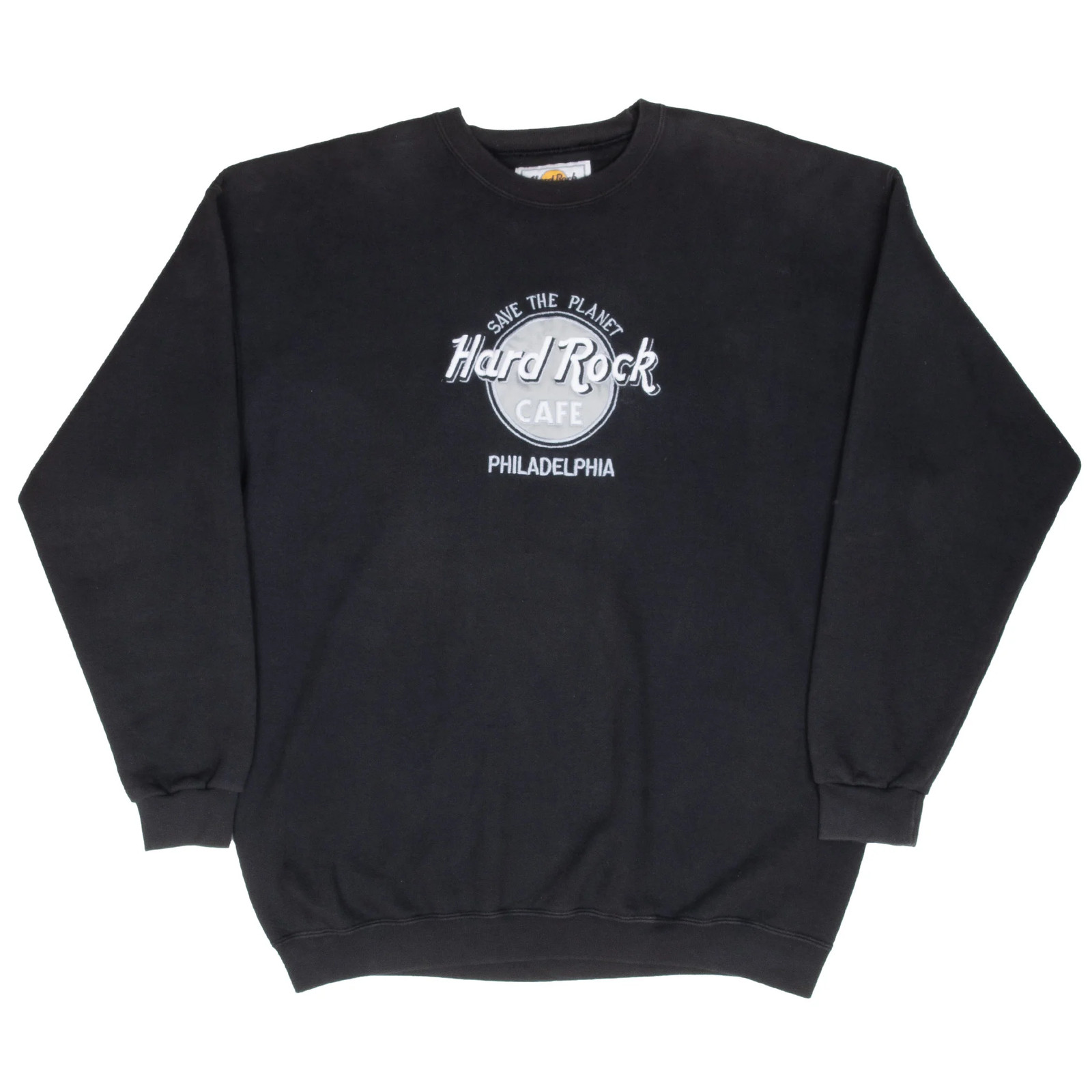 VINTAGE HARD ROCK CAFE PHILADELPHIA EMBROIDERED SWEATSHIRT 1990S XL MADE USA image 2