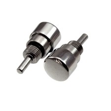 Pushers screw in stainless steel polished for wristwatch chronograph 2 pc