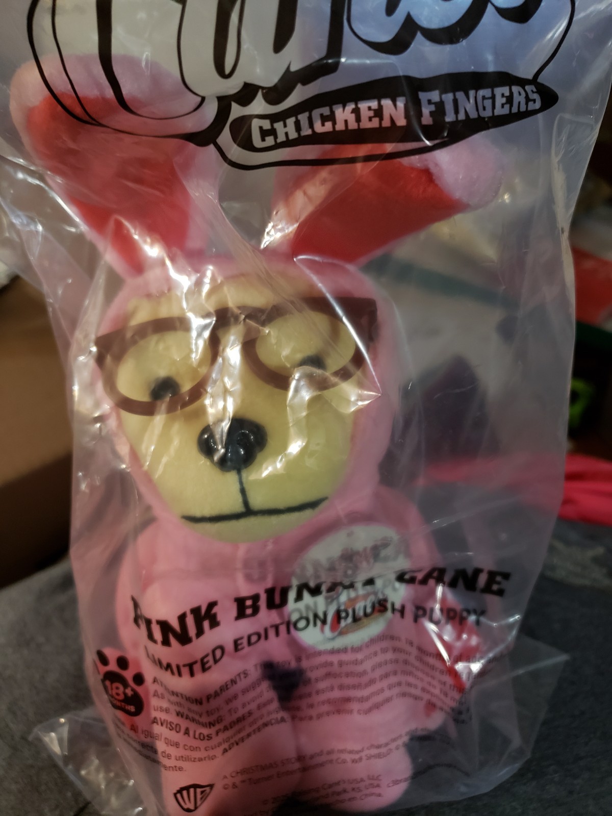 2025 Raising Canes A Christmas Story Ralphie Pink Bunny Cane Puppy Dog Plush