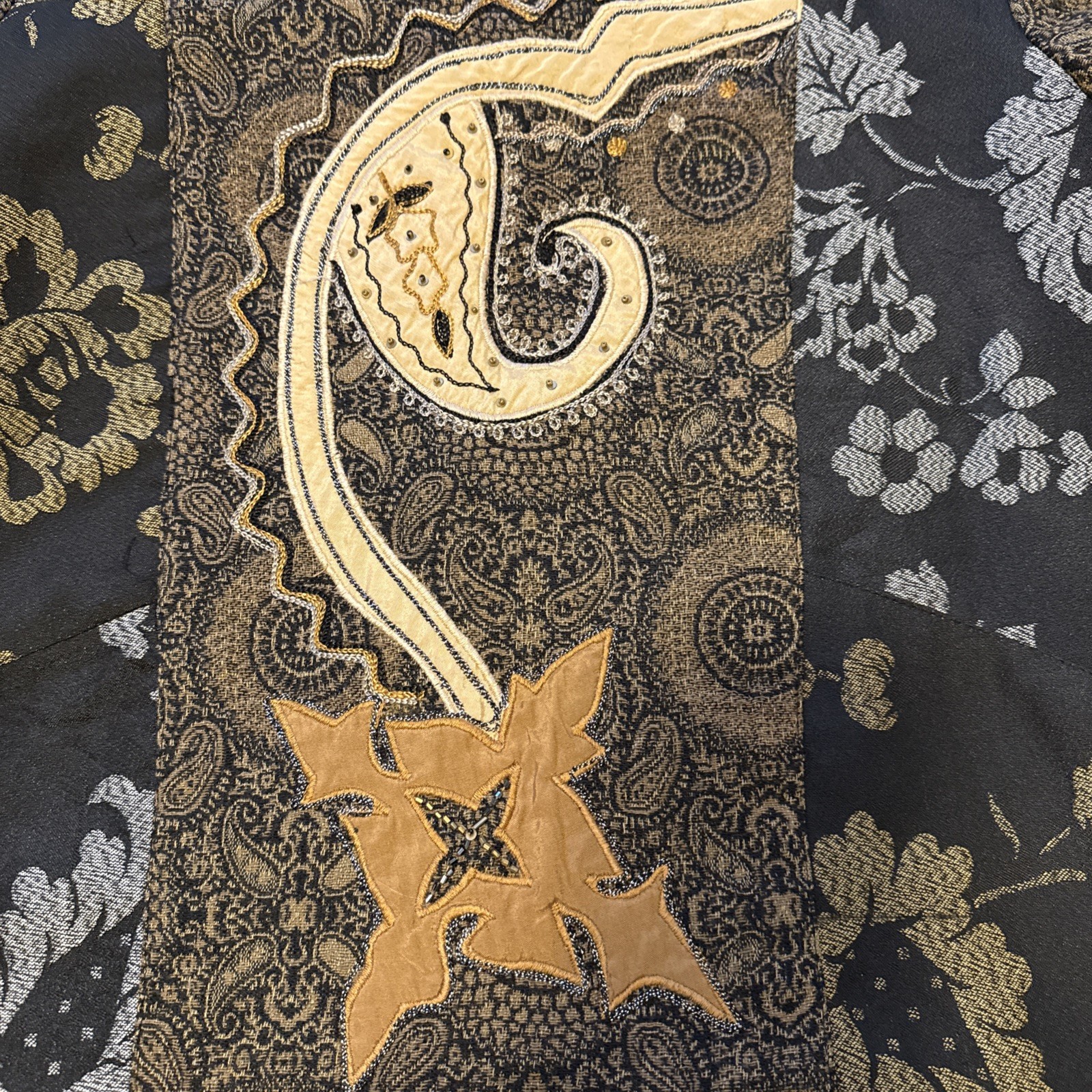 Alex Kim Tapestry Jacket Small Patchwork Boho Tex… - image 24