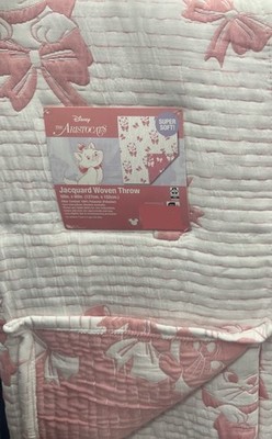 Disney The Aristocats Marie Jacquard Woven Throw Blanket Pink 50in x 60in