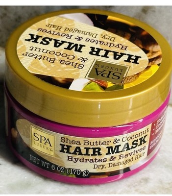 SPA Luxury Shea Butter & Coconut Hair Mask Hydrates/Revives Dry Damaged Hair 6oz