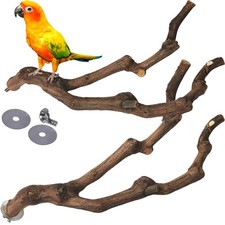 Natural Parrot Perch Bird Stand Pole Wild Grape Stick Paw Grinding Fork Parak...
