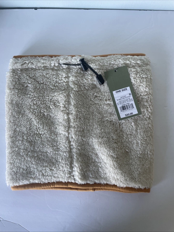 Bufanda calentadora de cuello Goodfellow Hombres OSFM Off White Imitación Piel y Vellón Forrada Nueva con Etiquetas Foto 2 de 4