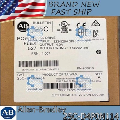 Factory Sealed NEW PLC 25C-D4P0N114 PowerFlex 527 1.5kW / 2Hp AC Drive AB