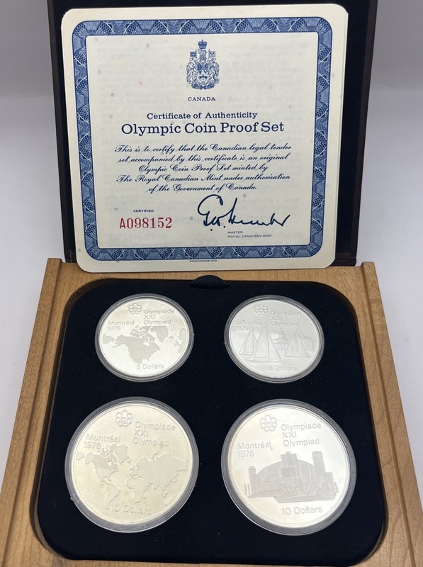 1976 Montreal Canada Olympics .925 Silver Set Geographic