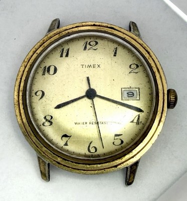 VINTAGE TIMEX MENS DATE WATCH HANDWIND # 2656302577 Parts Or Repair