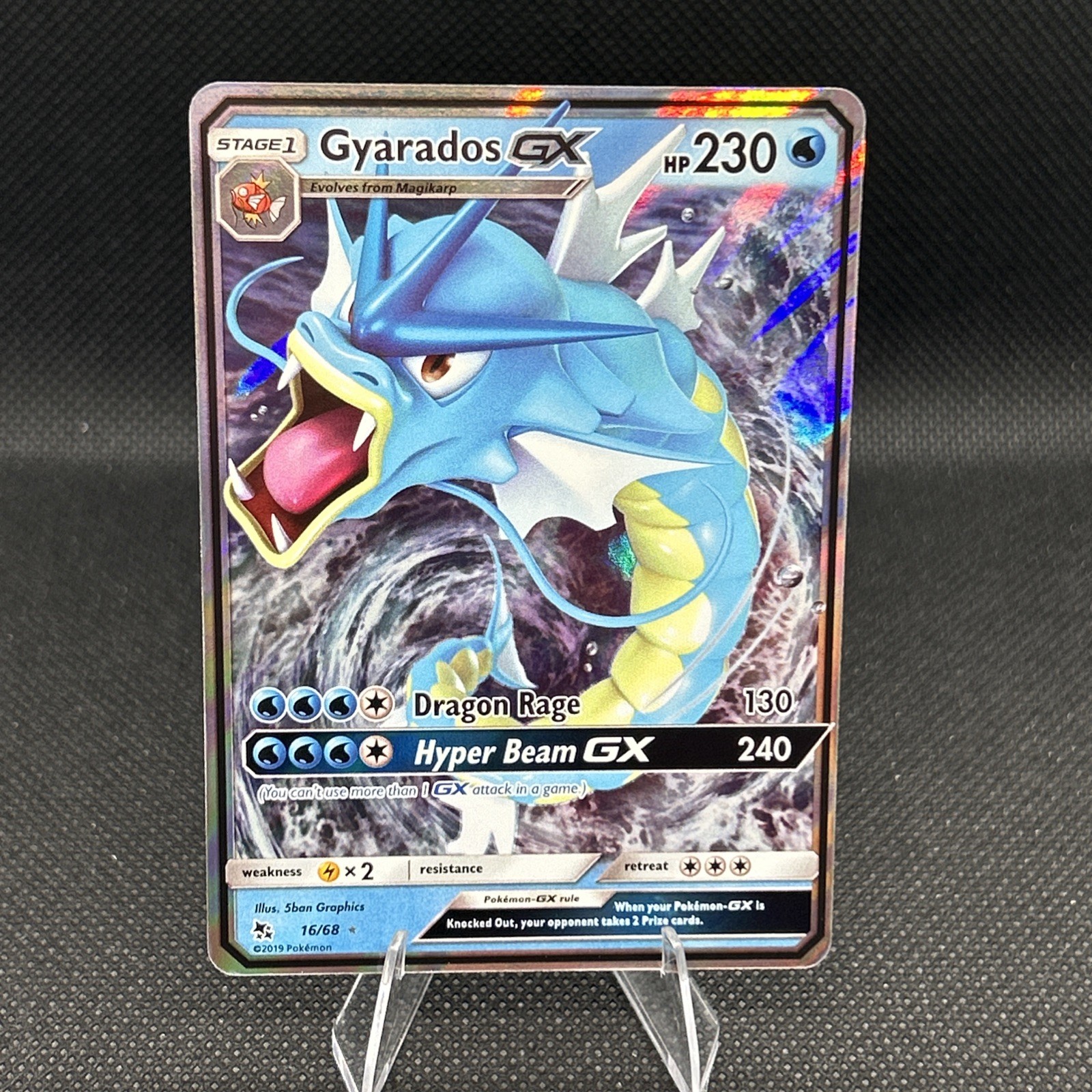 Gyarados GX 16/68 Holo GX Rare Hidden Fates Pokemon NM