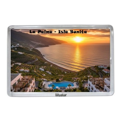 La Palma Isla Bonita + Fridge Magnet + Souvenir - Vintage Fotomagnet Acryl  [M2]