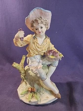 Vintage Arnart Creations Harvest Time Boy Porcelain Figurine