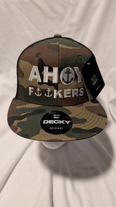 Ahoy F*ckers Camo Snapback Trucker Hat – Custom Embroidered Decky Brand NWT