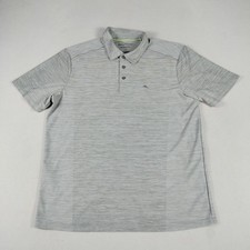 Tommy Bahama Polo Shirt Mens Large Gray IslandZone Performance Golf Lightweight