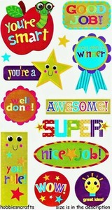 Good Job Reward Sticko Metallic Bright Shiny Stickers School Teacher Merit Ebay