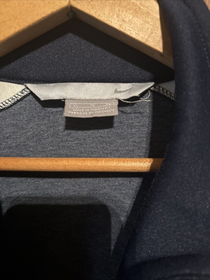 Vintage Nike Track Jacket Mens XL Black White Chest Air Logo Full Zip