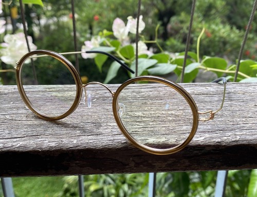 Titanio Gafas Redondas Steve Jobs Marrón Ovaladas Gafas Hombre’s Oro Gafas Redondas - Imagen 1 de 12