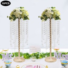 10 Pc Crystal Flower Stand Table Centerpieces For Wedding Gold Flower Holder