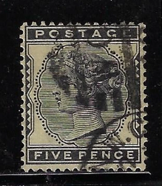 Great Britain: 1880; Scott 85, Used, good center, black, queen 125$, EBGB106 - Image 2 of 2