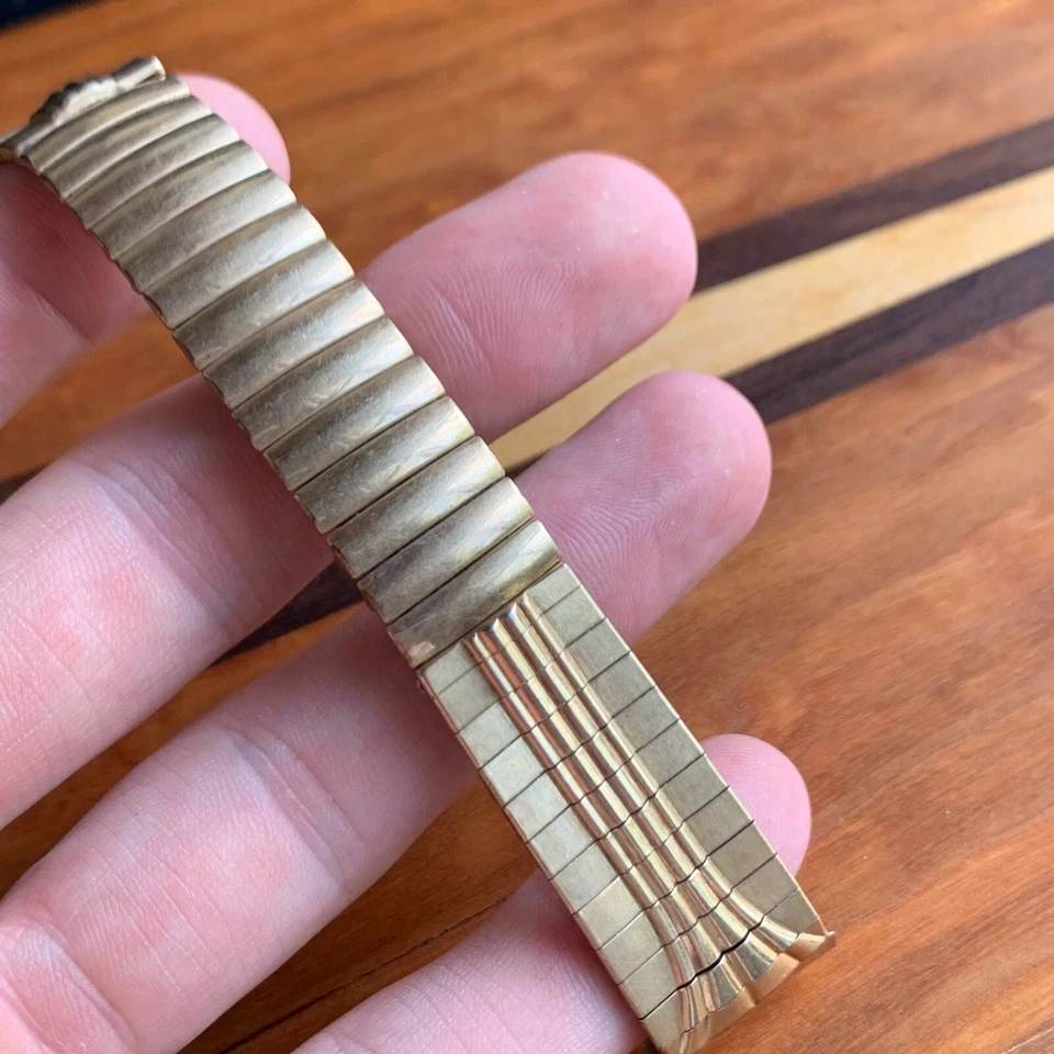 Vintage Timex USA 10K Gold Filled 19mm Center Expansion Bracelet Band - Image 4 of 4