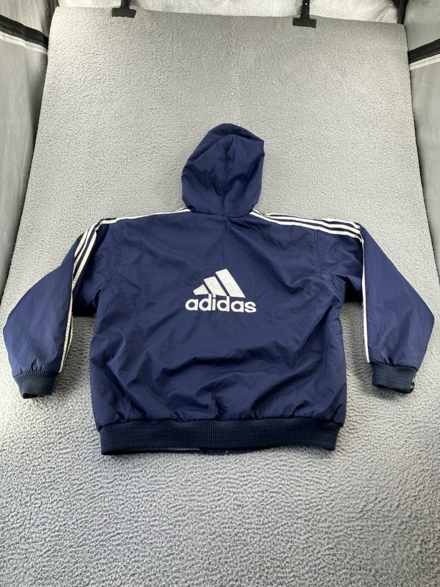 Vintage Adidas Jacket Mens XL Blue Gray Reversible 90s Logo Vintage Adidas Jacket Mens XL Blue Gray Reversible 90s Logo