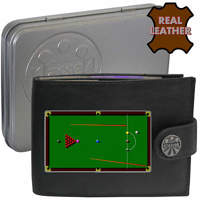 Snooker Geldbörse Leder Bälle Queue Sport Pool Herren Geschenk Dose Tiegel RFID