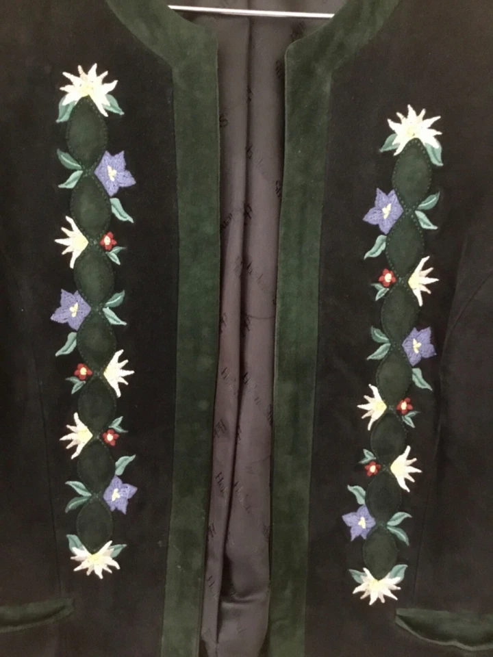 Helene Strasser (Straßer) Chaqueta de gamuza bordada suave como la mantequilla Talla 6 Foto 4 de 4