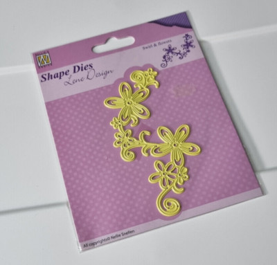 Stanzschablone Blumen Nellies Choice SDL028, Swirl & Flowers