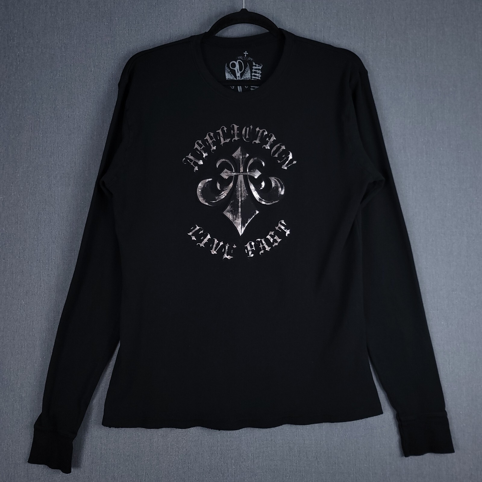 Affliction Shirt Mens 3XL Black Cut Series Long Sleeve Thermal