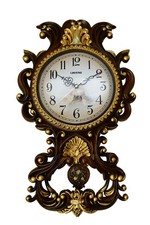 Victorian Baroque Brown and Gold Pendulum Wal...