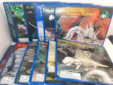 Vintage 3D Wooden Puzzles IQ ASSEMBLING PRODUCTS Lot Of 12, DINOSAURS and BUGS