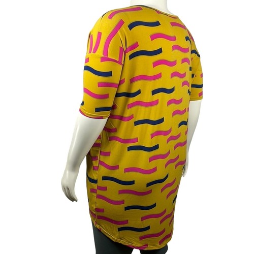 LuLaRoe Irma Neu mit Etikett L Gold Pink Marineblau Druck Hi Niedrig bequem dehnbar bequemer bequemer Stoff - Bild 3 von 16