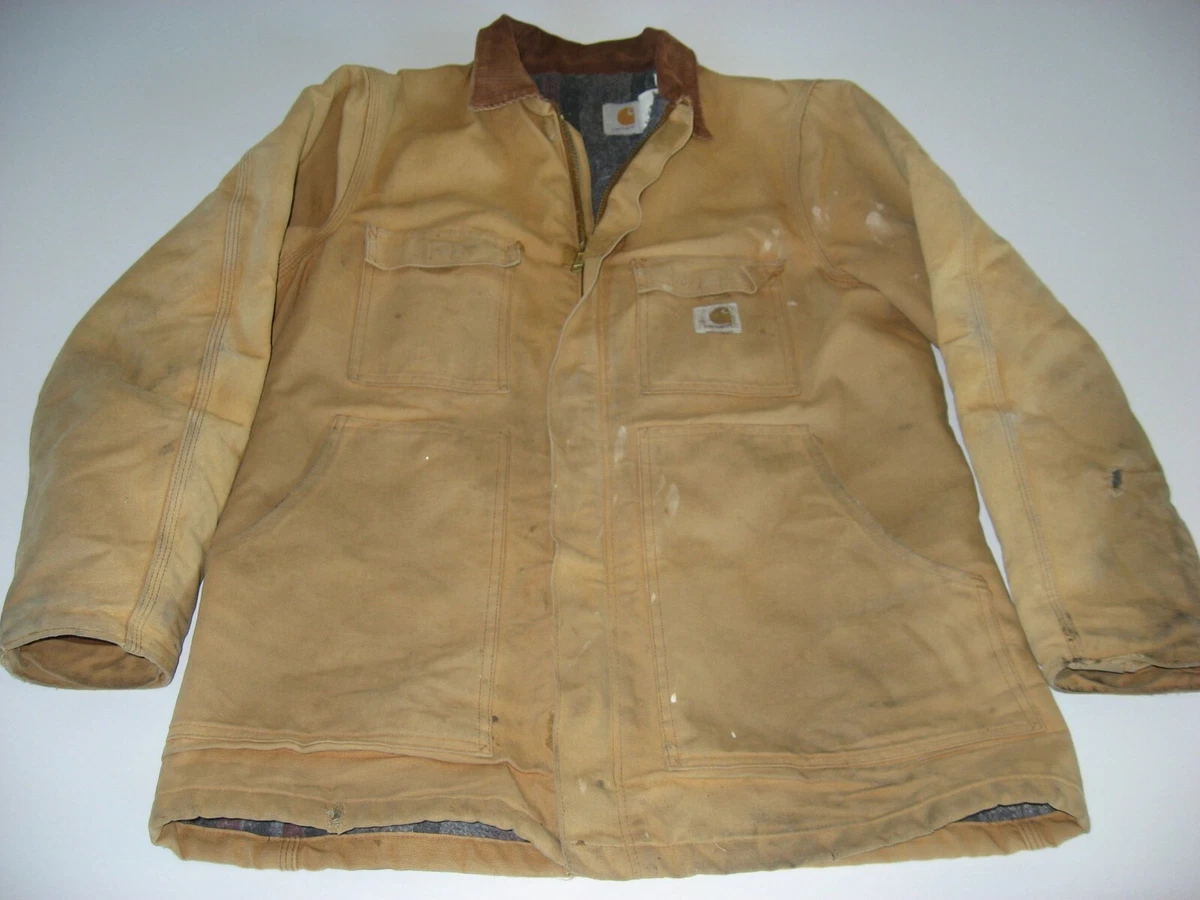Carhartt Men s Detroit Blanket Lined Style Jacket C04 BRN Destressed L XL USA