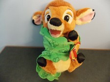 Disney Babies 10" Bambi Plush Stuffed Animal Toy w/Green Blanket w/Butterfly