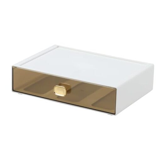 Spacious Desktop Storage Box, 1 Large Storage Drawer, Stackable Office Desk