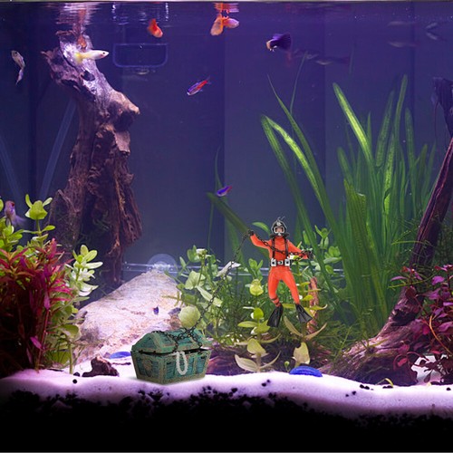 Versunkenen Schatz Belüften Aquarium Decor Fisch Tank Taucher - Bild 9 von 12