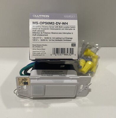 Maestro Motion Sensor Switch, MS-OPS6M2-DV-WH 120-277V, Single/Multi-Location